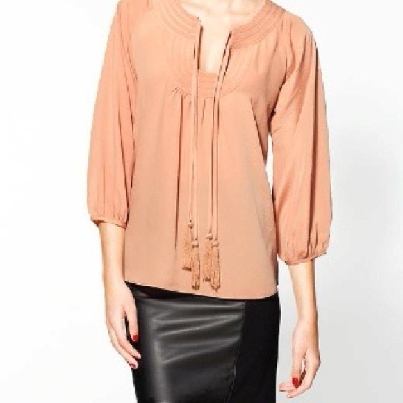 Diane Von Furstenburg Peach Aquilina Blouse - Picture 2 of 13